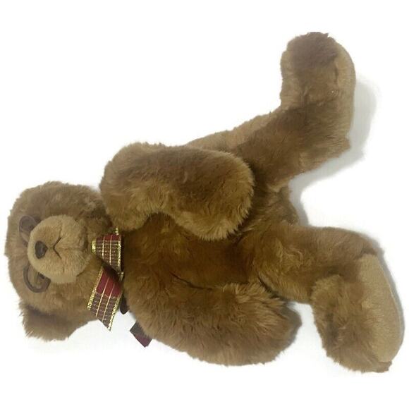 Gund Teddy Bear Plush Booker Brown 15" With Glasses and Bow Super Soft - Picture 7 of 9